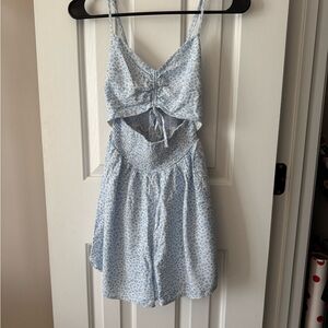 Hollister Light Blue Floral Tie-Front Romper
